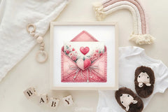 Pink Valentine Crochet Envelopes Clipart Bundle - CraftNest - Digital Crafting and Art