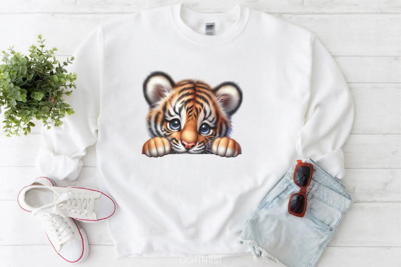 Cute Baby Tiger Clipart Bundle - CraftNest - Digital Crafting and Art