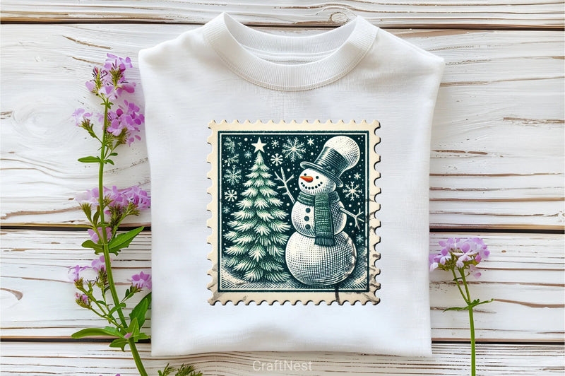 Christmas Snowman Stamp Clipart Bundle - CraftNest - Digital Crafting and Art