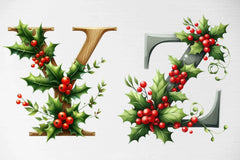 Alphabet Holly Berries Clipart Bundle - CraftNest - Digital Crafting and Art