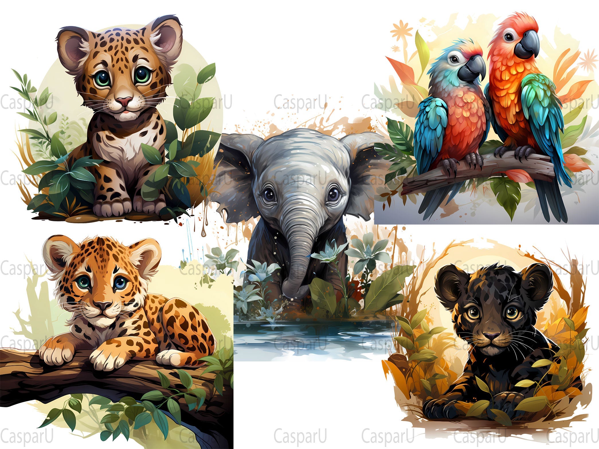 Cute Jungle Clipart - CraftNest