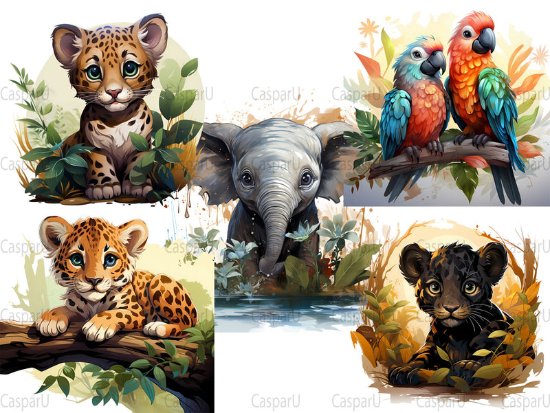Cute Jungle Clipart - CraftNest