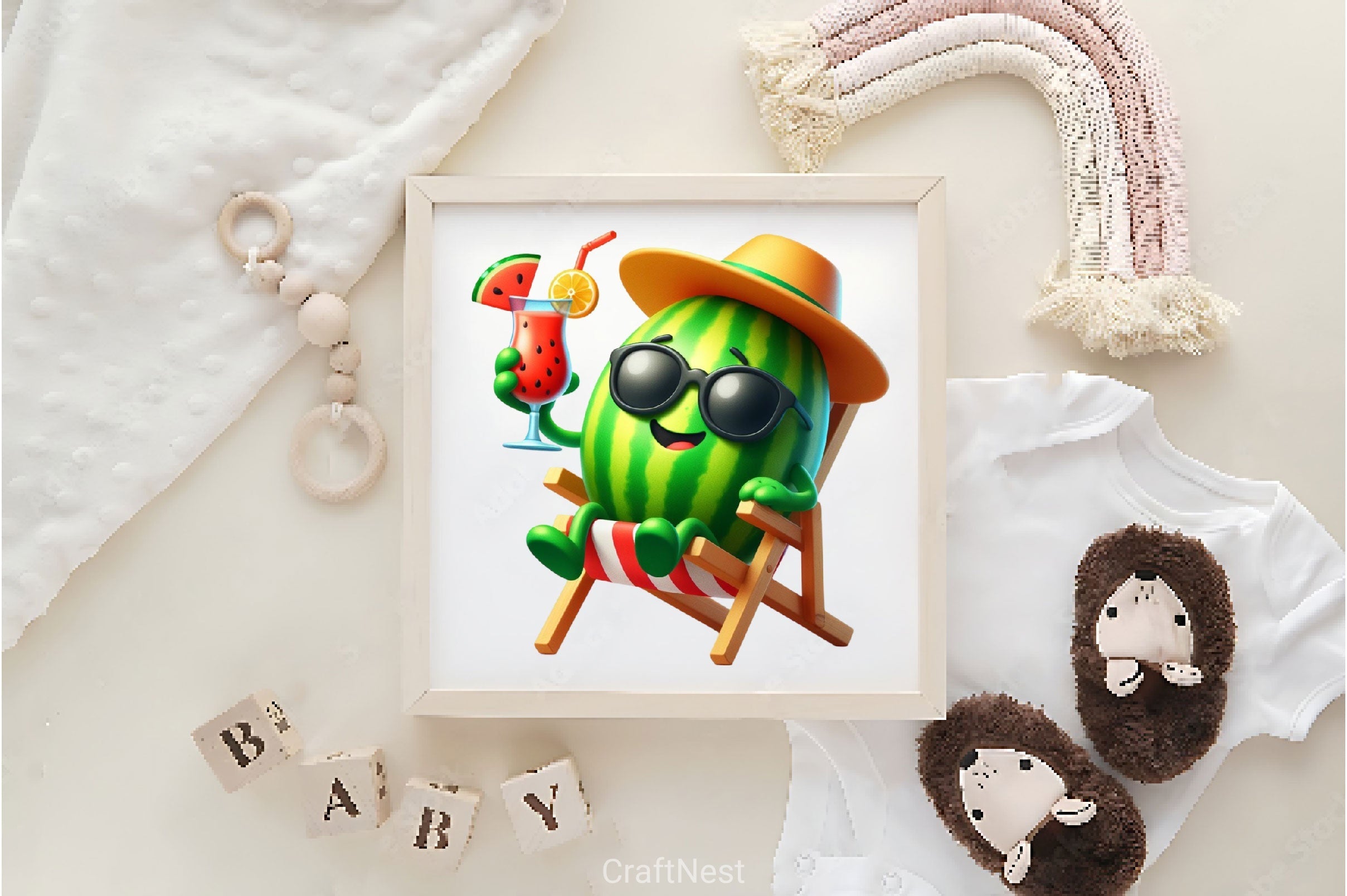 Cute Summer Watermelon Clipart Bundle