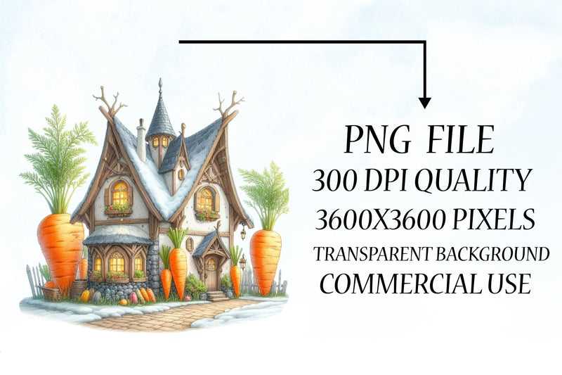 Fantasy Carrot House Clipart Bundle - CraftNest - Digital Crafting and Art