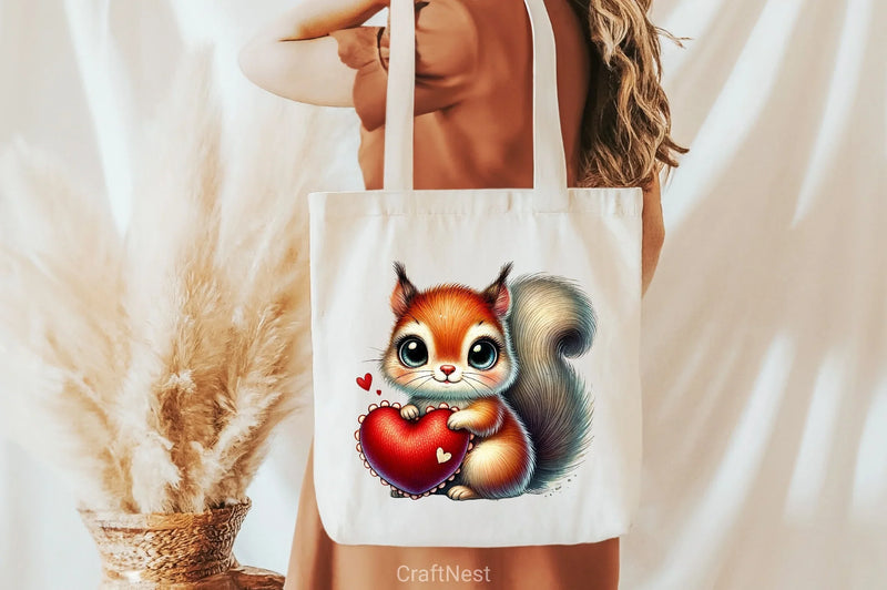 Valentine Squirrel Heart Clipart Bundle - CraftNest - Digital Crafting and Art