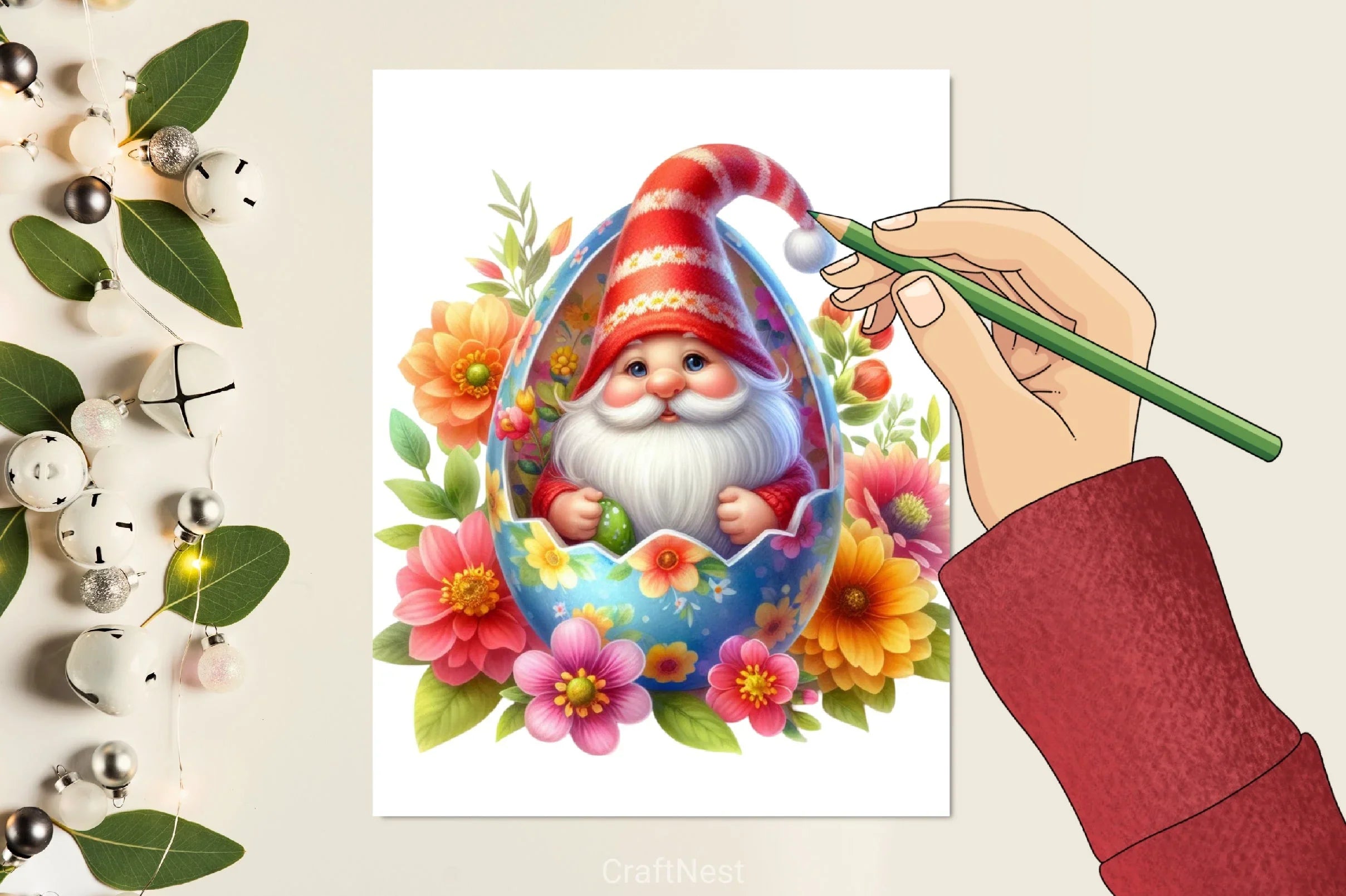 Easter Gnome Clipart Bundle 14 - CraftNest - Digital Crafting and Art