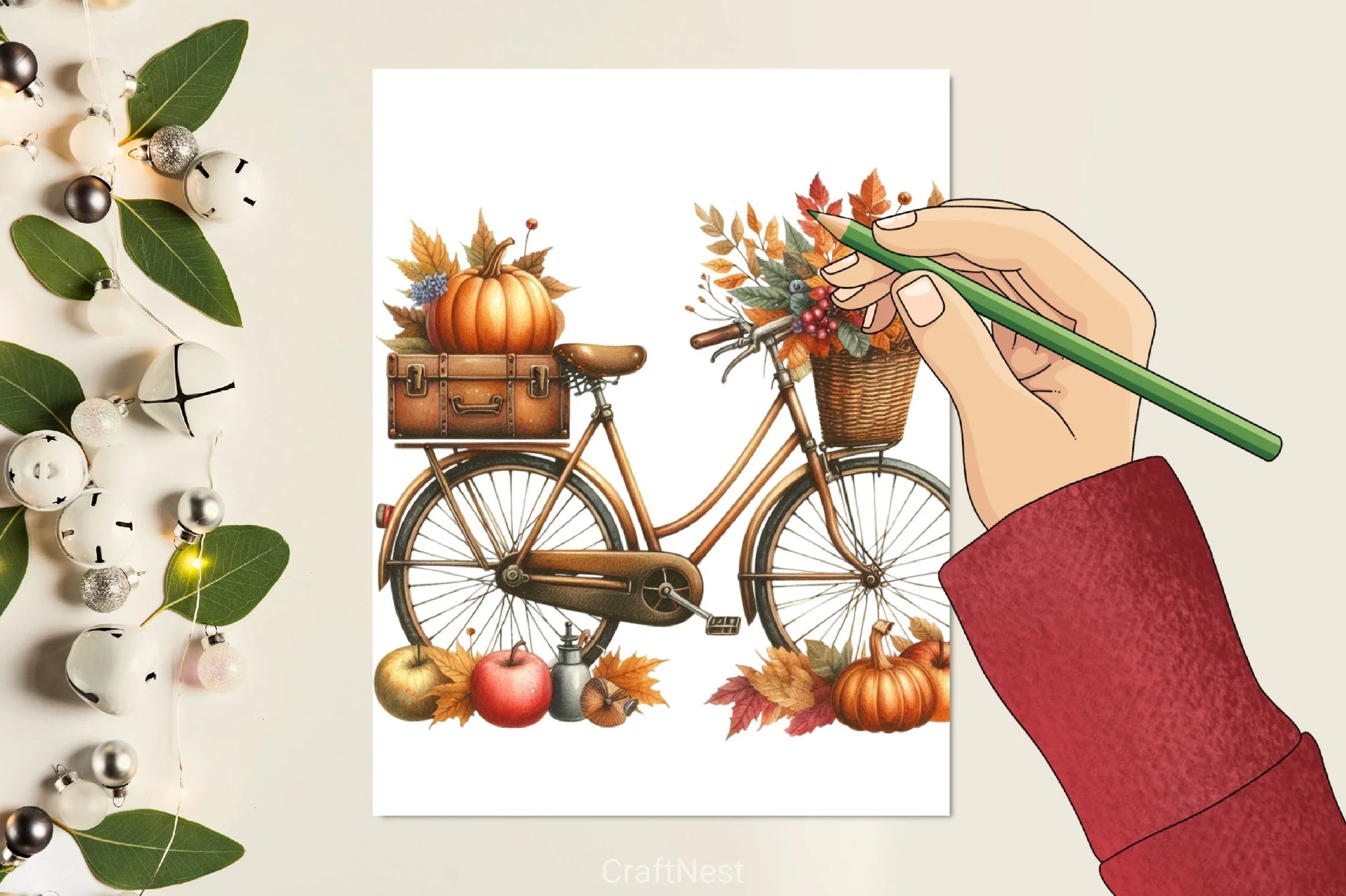 Autumn Vintage Bicycle Clipart Bundle - CraftNest - Digital Crafting and Art