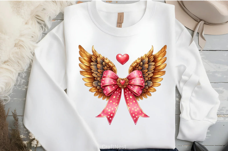 Valentine Angel Wings Clipart Bundle - CraftNest - Digital Crafting and Art