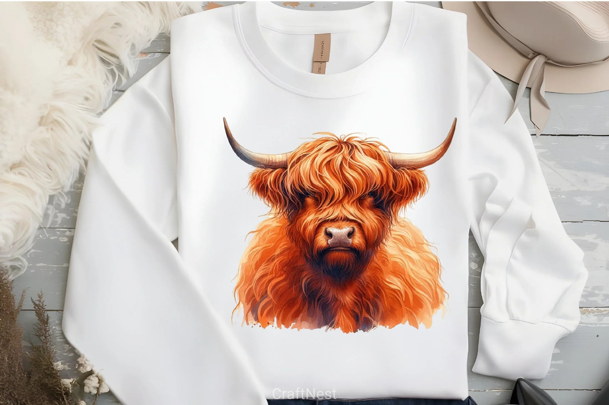 Highland Cow Clipart Bundle - CraftNest - Digital Crafting and Art