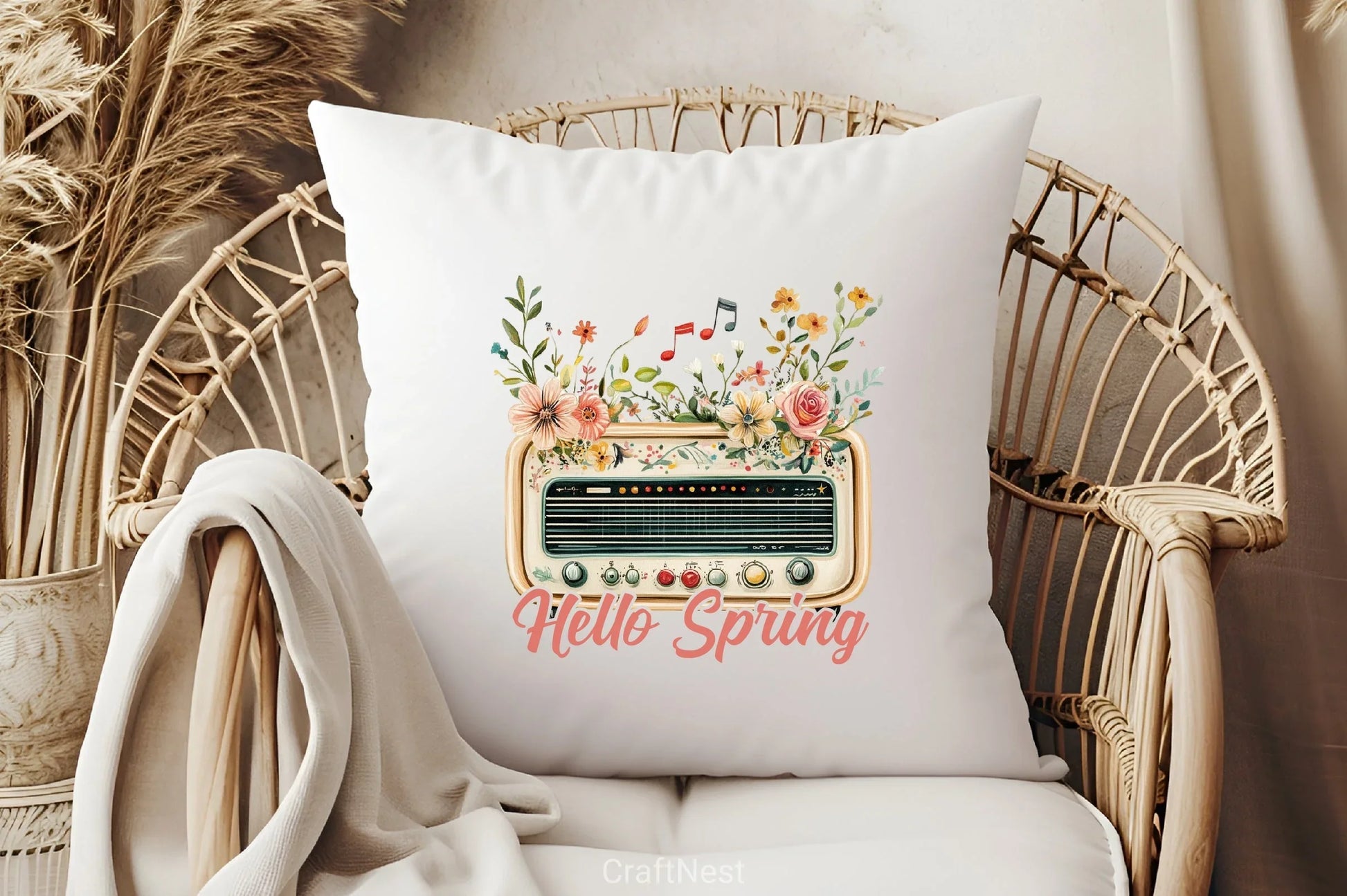 Hello Spring Radio Flower Clipart Bundle - CraftNest - Digital Crafting and Art