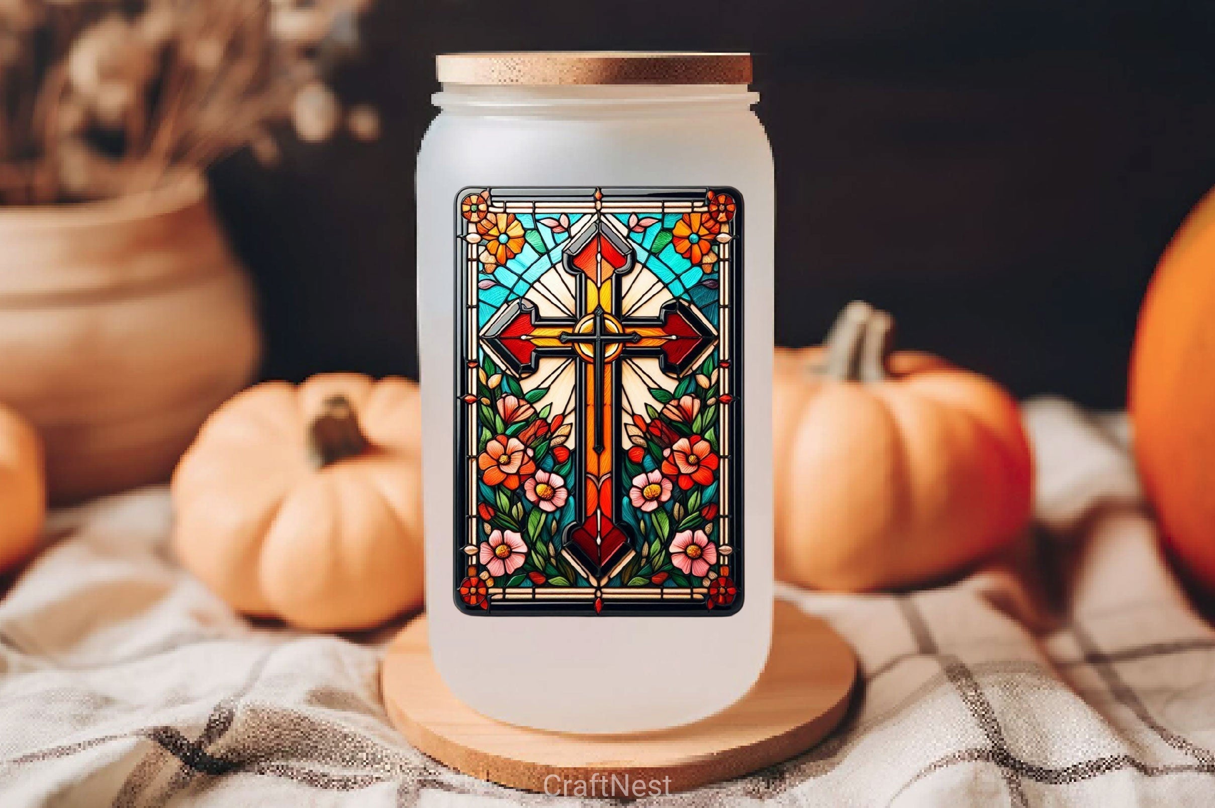 Stained Glass Cross Tarot Card Clipart Bundle 13
