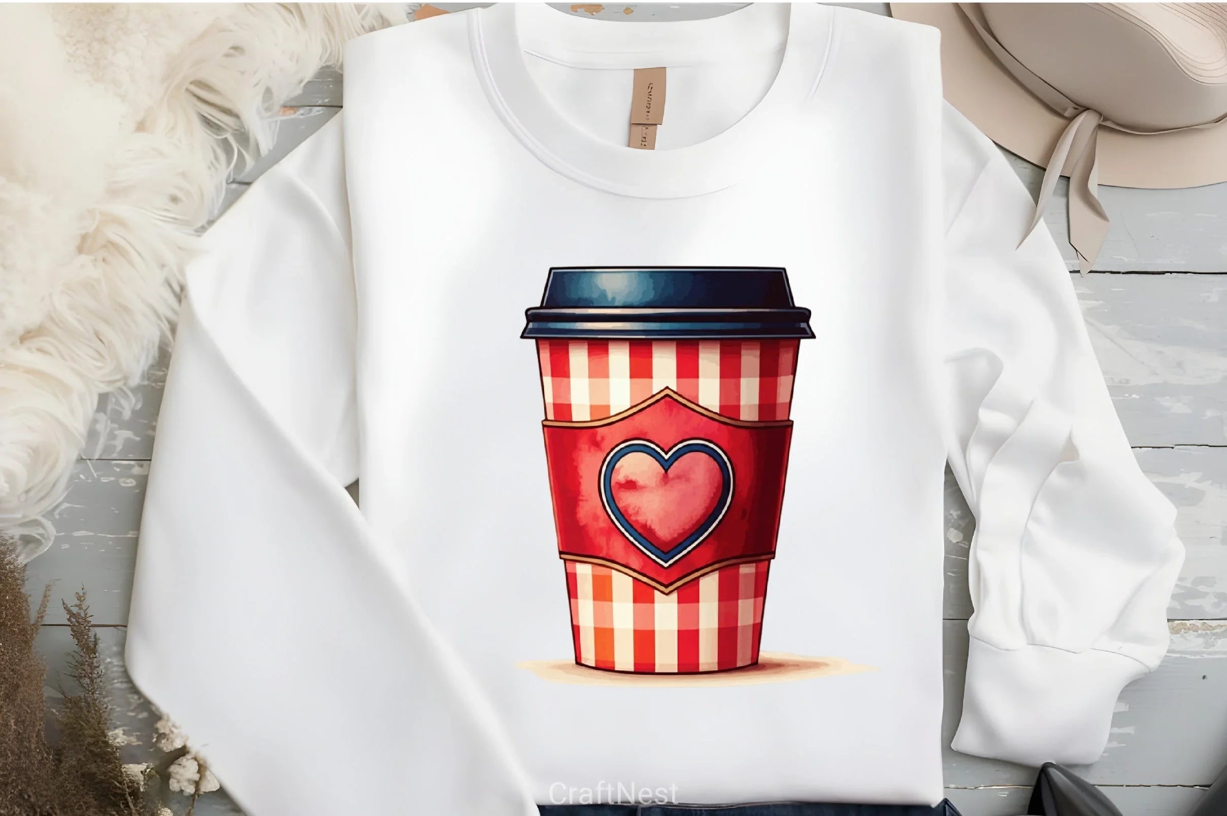 Christmas Plaid Coffee Cup Clipart Bundle - CraftNest - Digital Crafting and Art