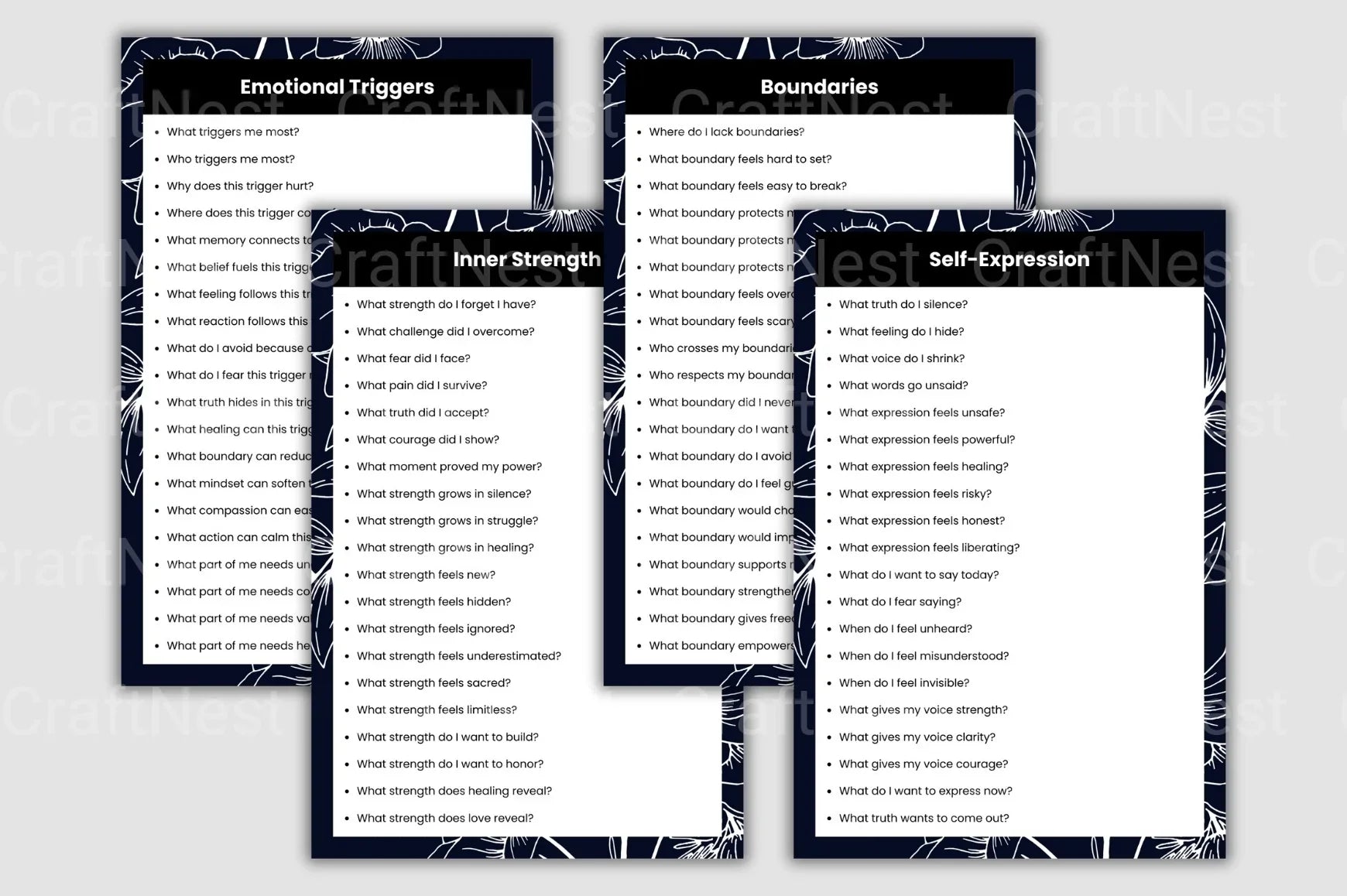 Shadow Work Prompts Book for Personal Growth - CraftNest - Digital Crafting and Art