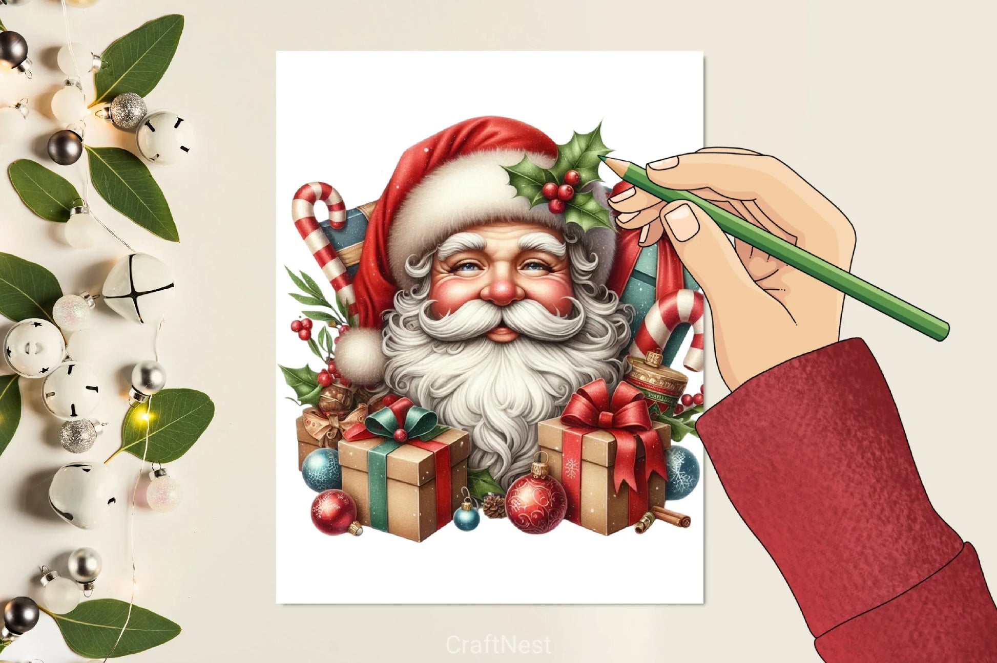 Santa Claus Christmas Presents Clipart Bundle - CraftNest - Digital Crafting and Art