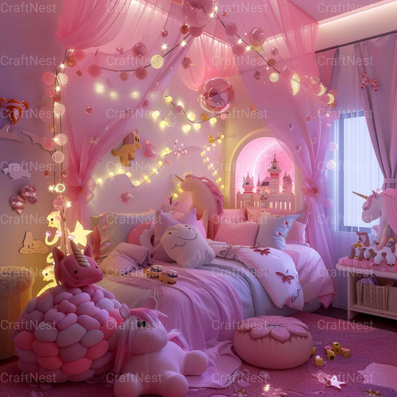 Pink Bedroom Stock Images - CraftNest - Digital Crafting and Art