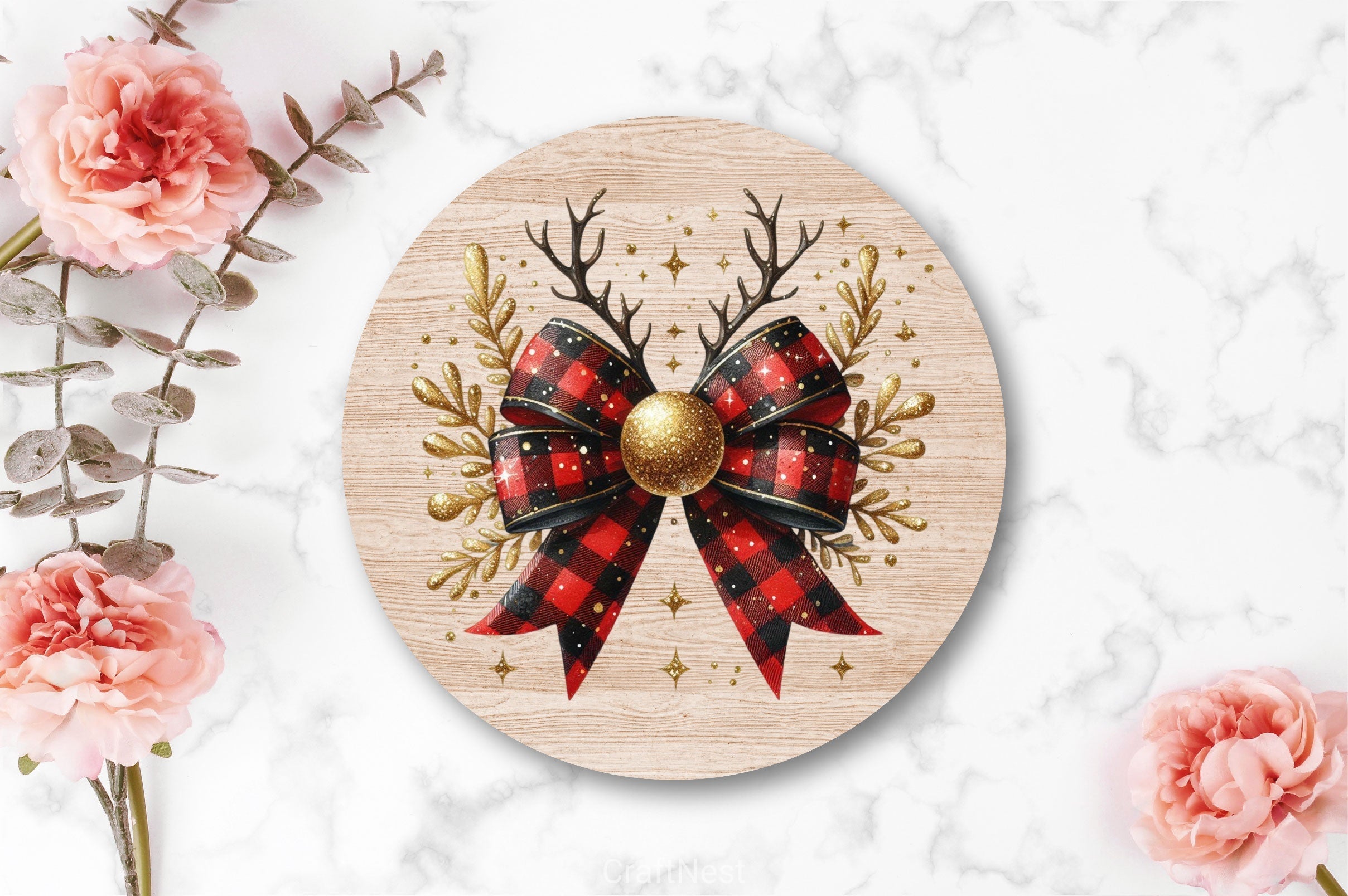 Christmas Reindeer Bow Clipart Bundle