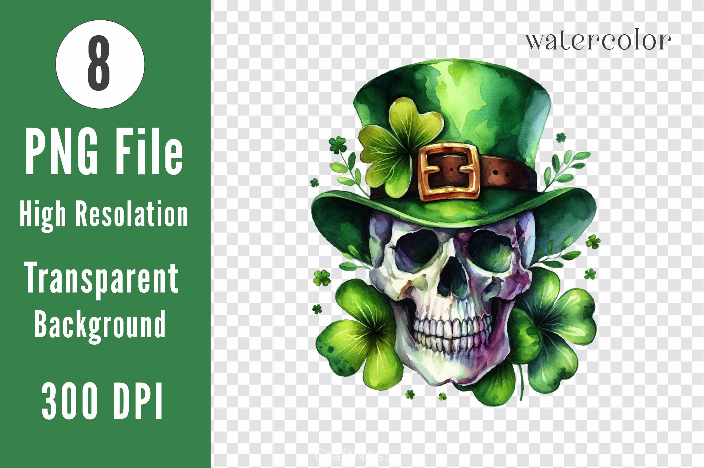 St Patricks Skull Clipart Bundle