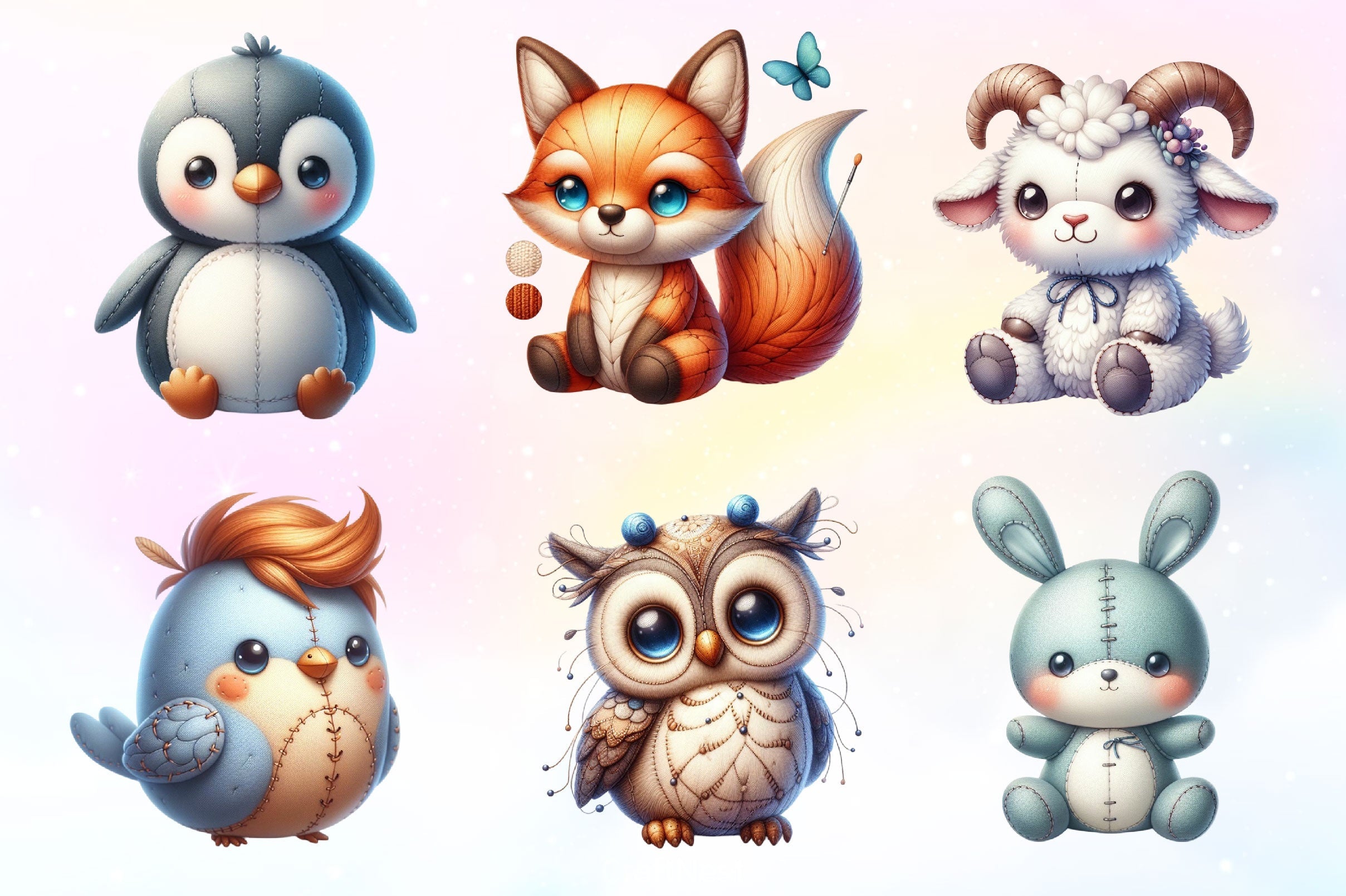 Cute Stuffed Animal Clipart Bundle