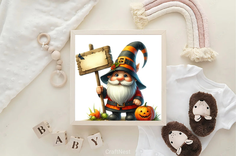 Halloween Gnome Sign Clipart Bundle - CraftNest - Digital Crafting and Art