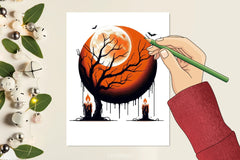 Halloween Tree & Moon Clipart Bundle - CraftNest - Digital Crafting and Art