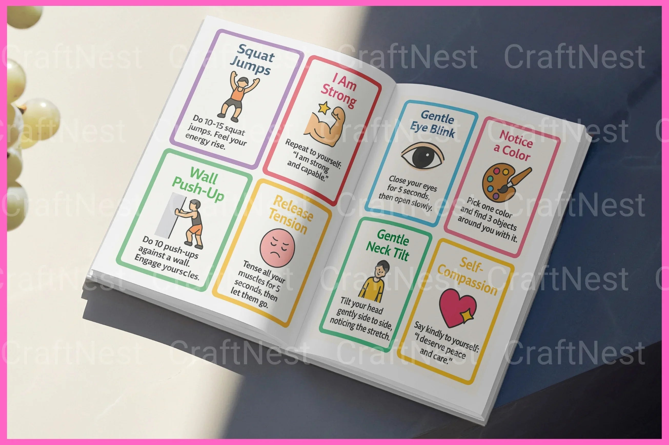 Stress Relief Flashcards for Relaxation - CraftNest - Digital Crafting and Art