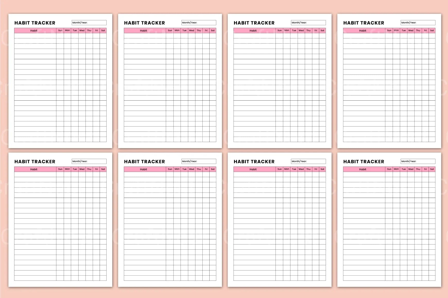 Days Habit Tracker: Boost Your Productivity - CraftNest - Digital Crafting and Art