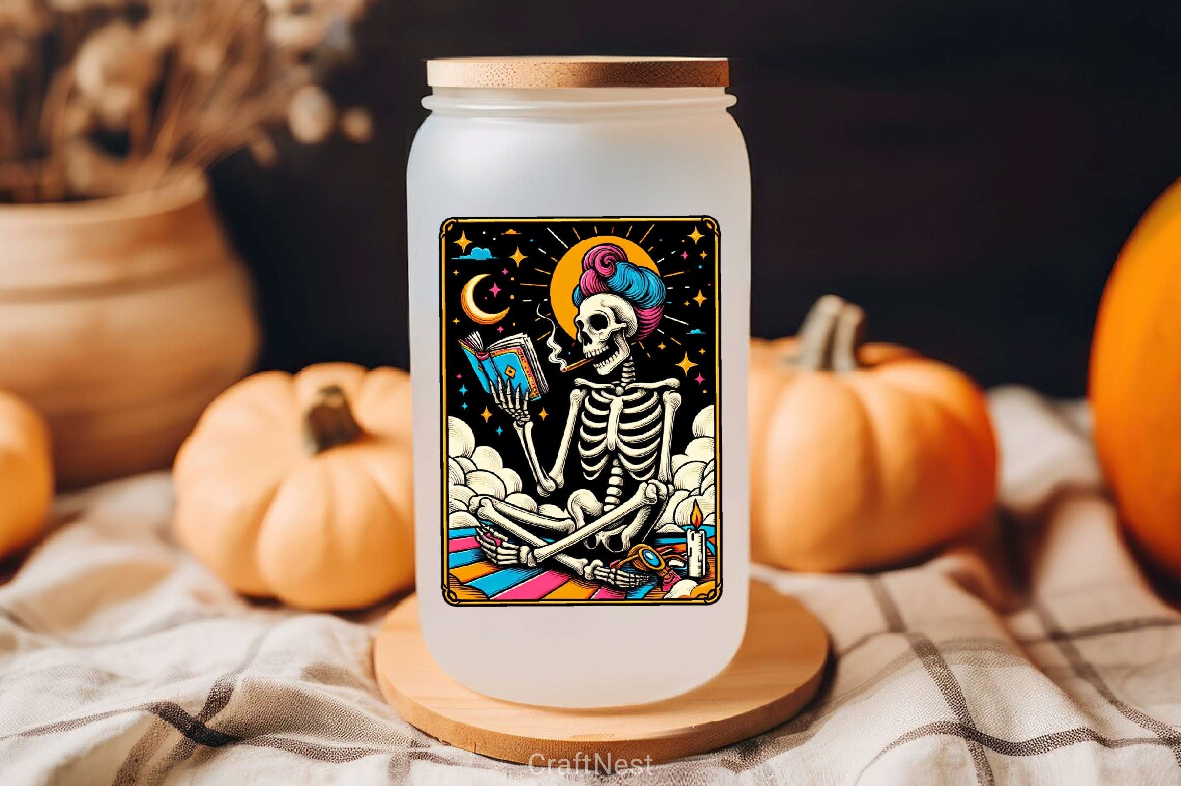 The Reader Tarot Card Reading Skeleton Clipart Bundle 1
