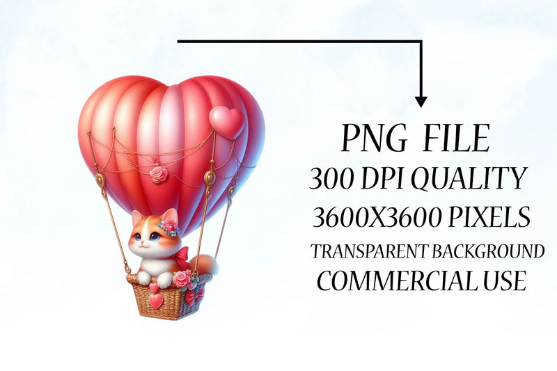 Valentine's Hot Air Balloon Animals Clipart Bundle - CraftNest - Digital Crafting and Art