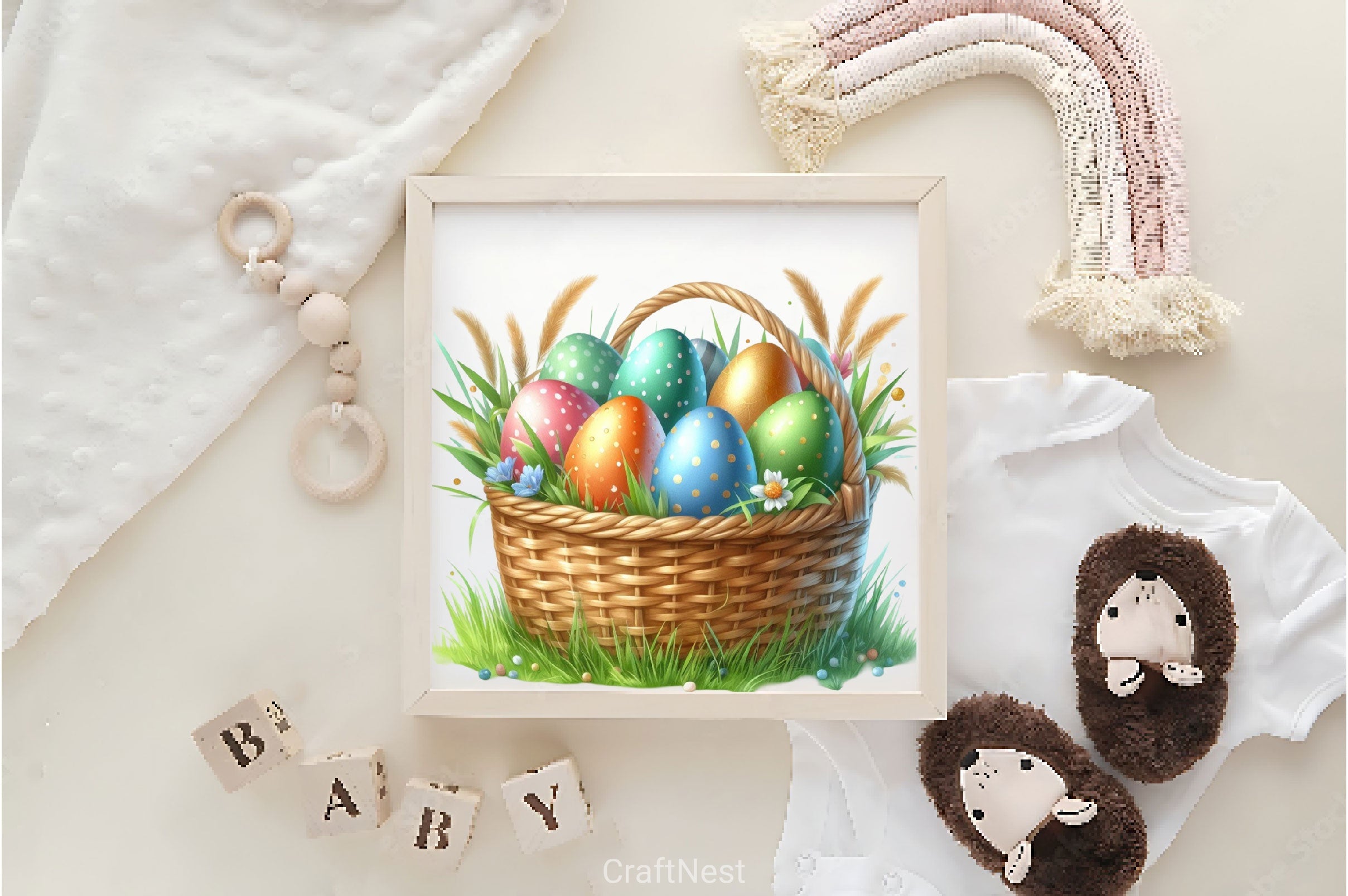 Easter Egg Basket Clipart Bundle 3