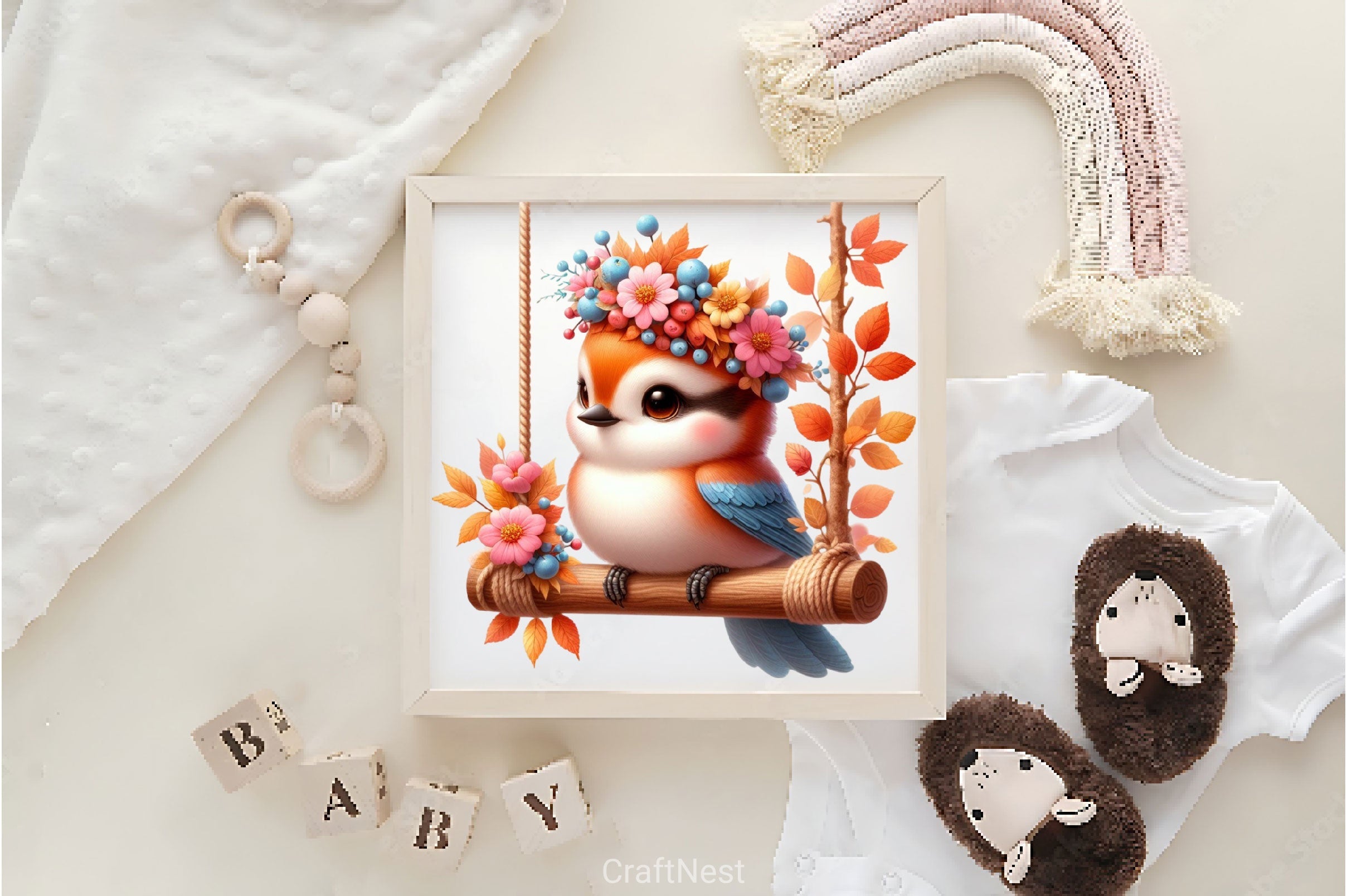 Cute Autumn Jay Bird Clipart Bundle