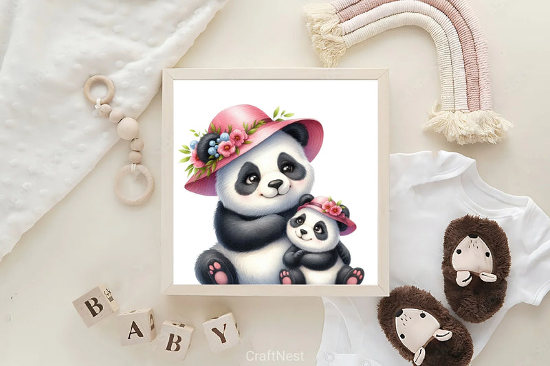 Panda Mom & Baby Clipart Bundle - CraftNest - Digital Crafting and Art