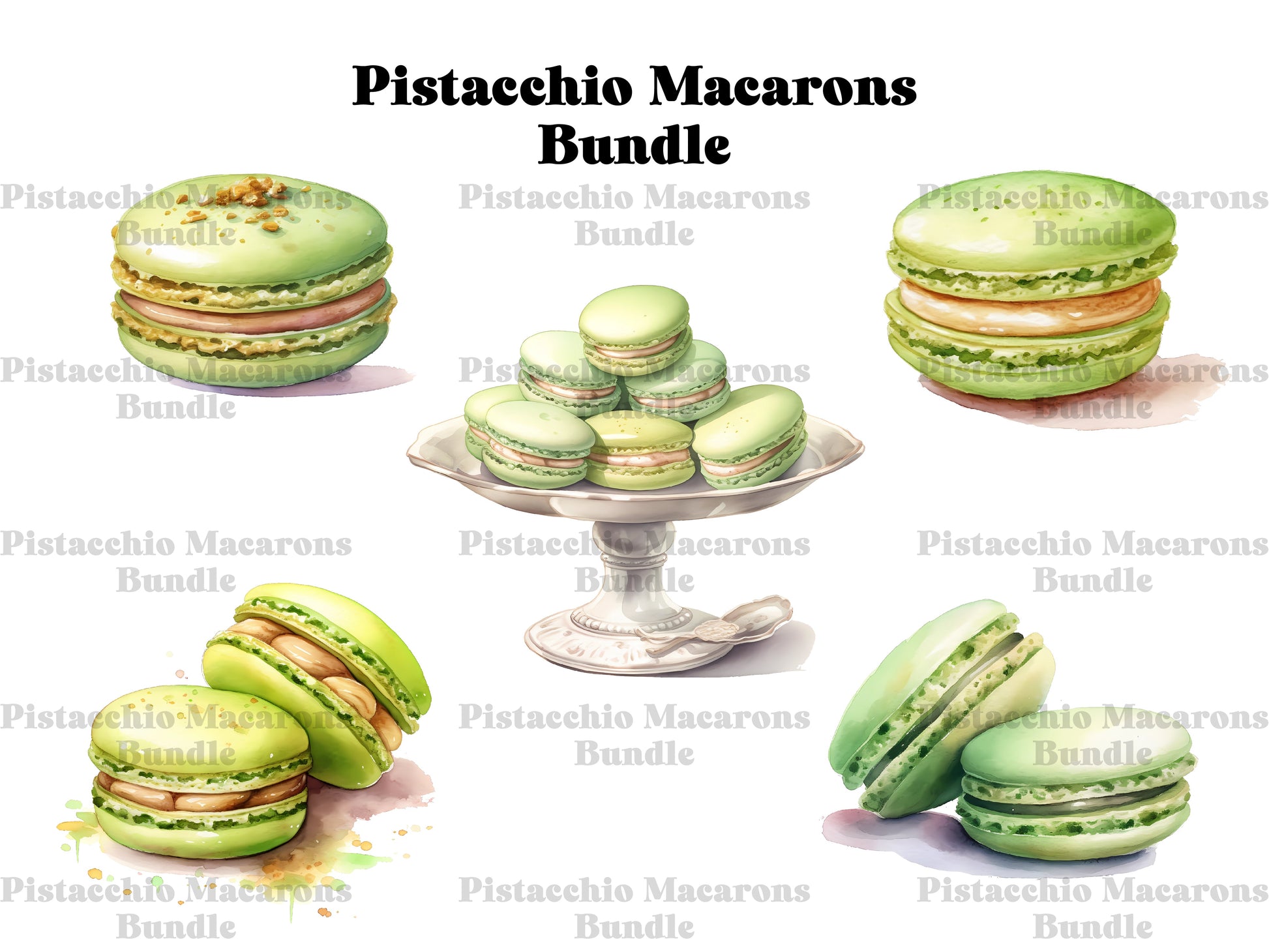 Pistachio Macarons Clipart - CraftNest