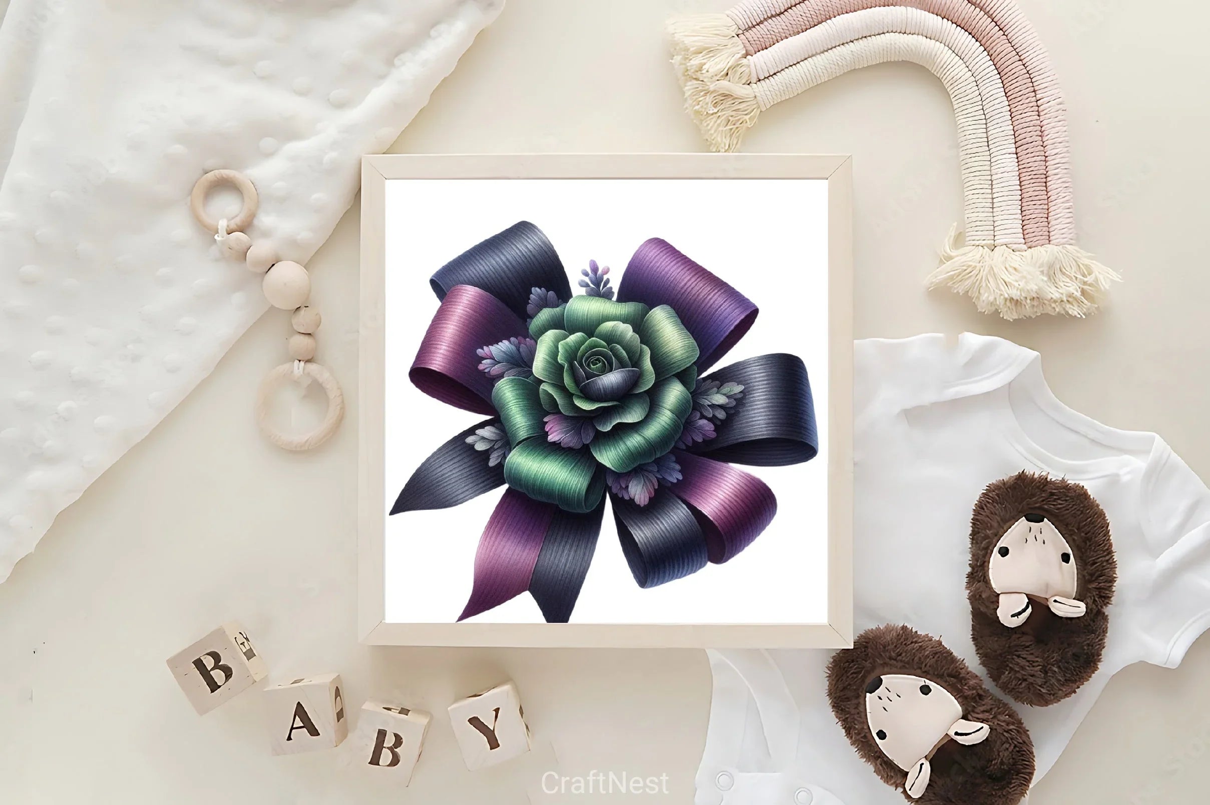 Dark Green & Purple Bow Clipart Bundle - CraftNest - Digital Crafting and Art