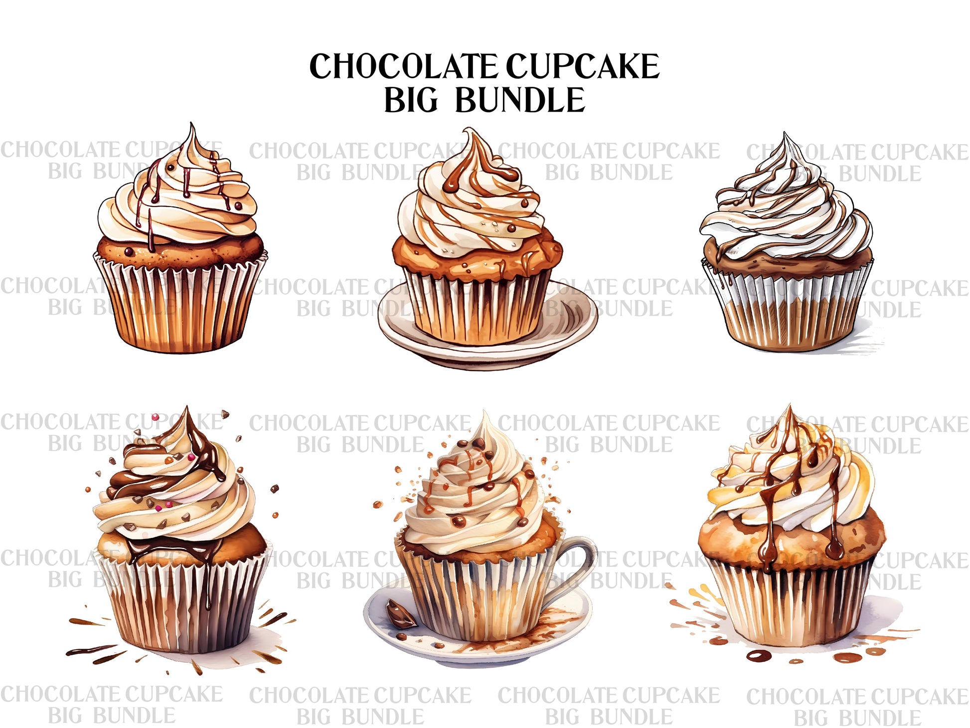 Chocolate Cupcakes Clipart - CraftNest