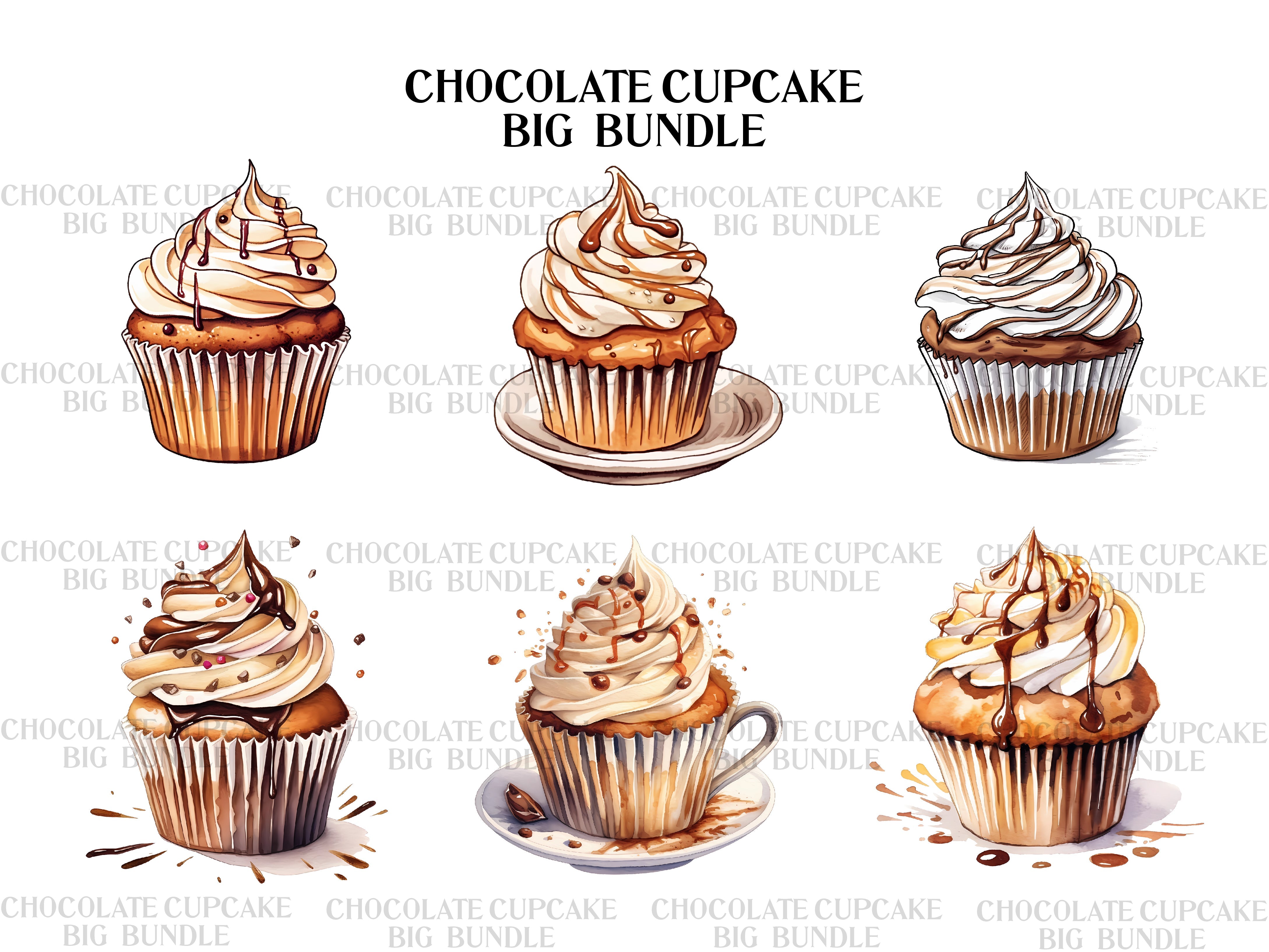 Chocolate Cupcakes Clipart - CraftNest