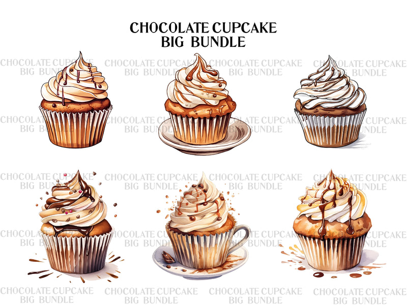 Chocolate Cupcakes Clipart - CraftNest