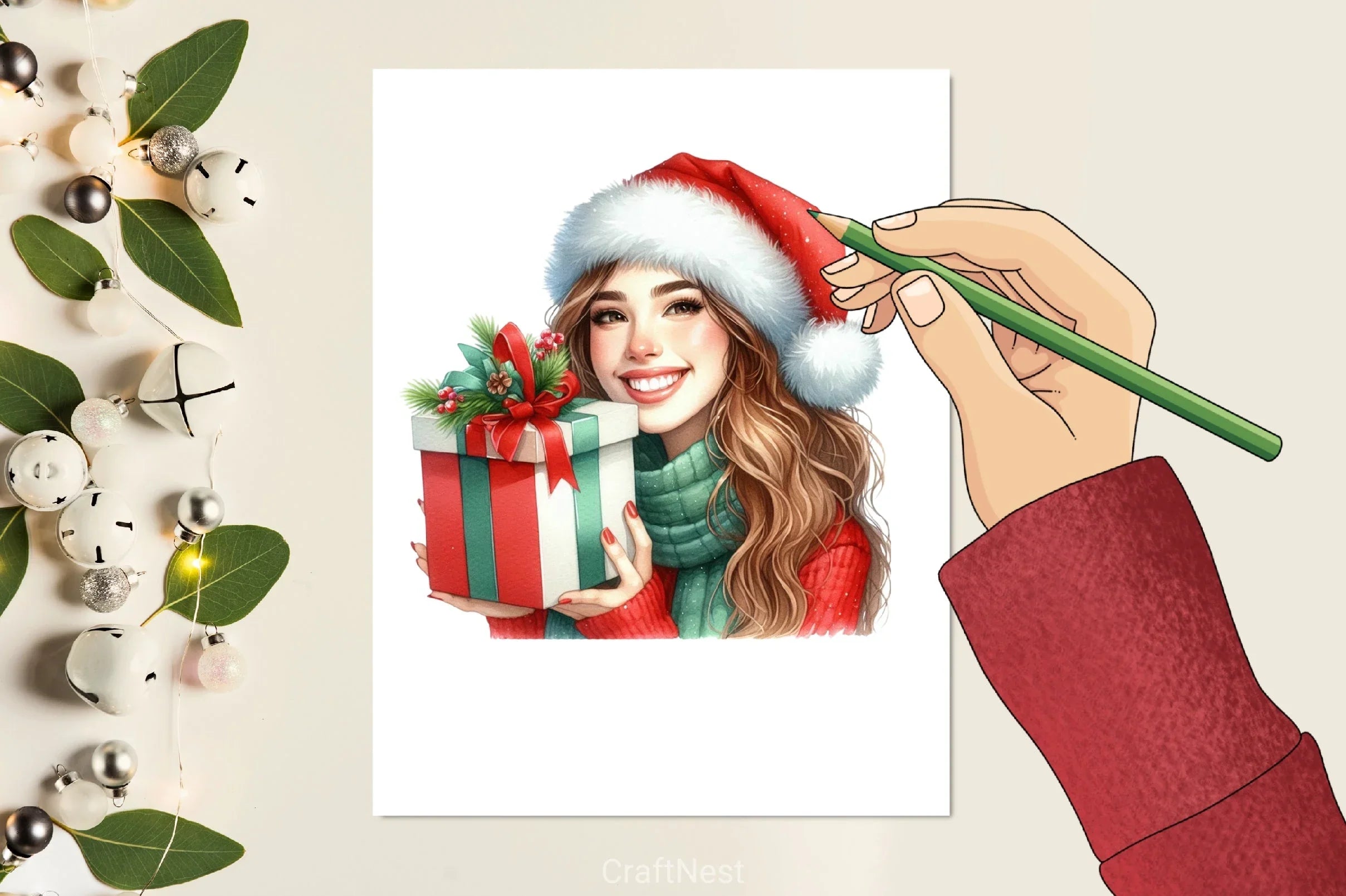 Winter Christmas Girl Clipart Bundle - CraftNest - Digital Crafting and Art