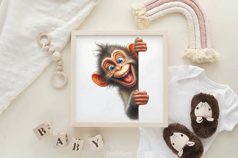 Crazy Animals Peeking Clipart Bundle - CraftNest - Digital Crafting and Art