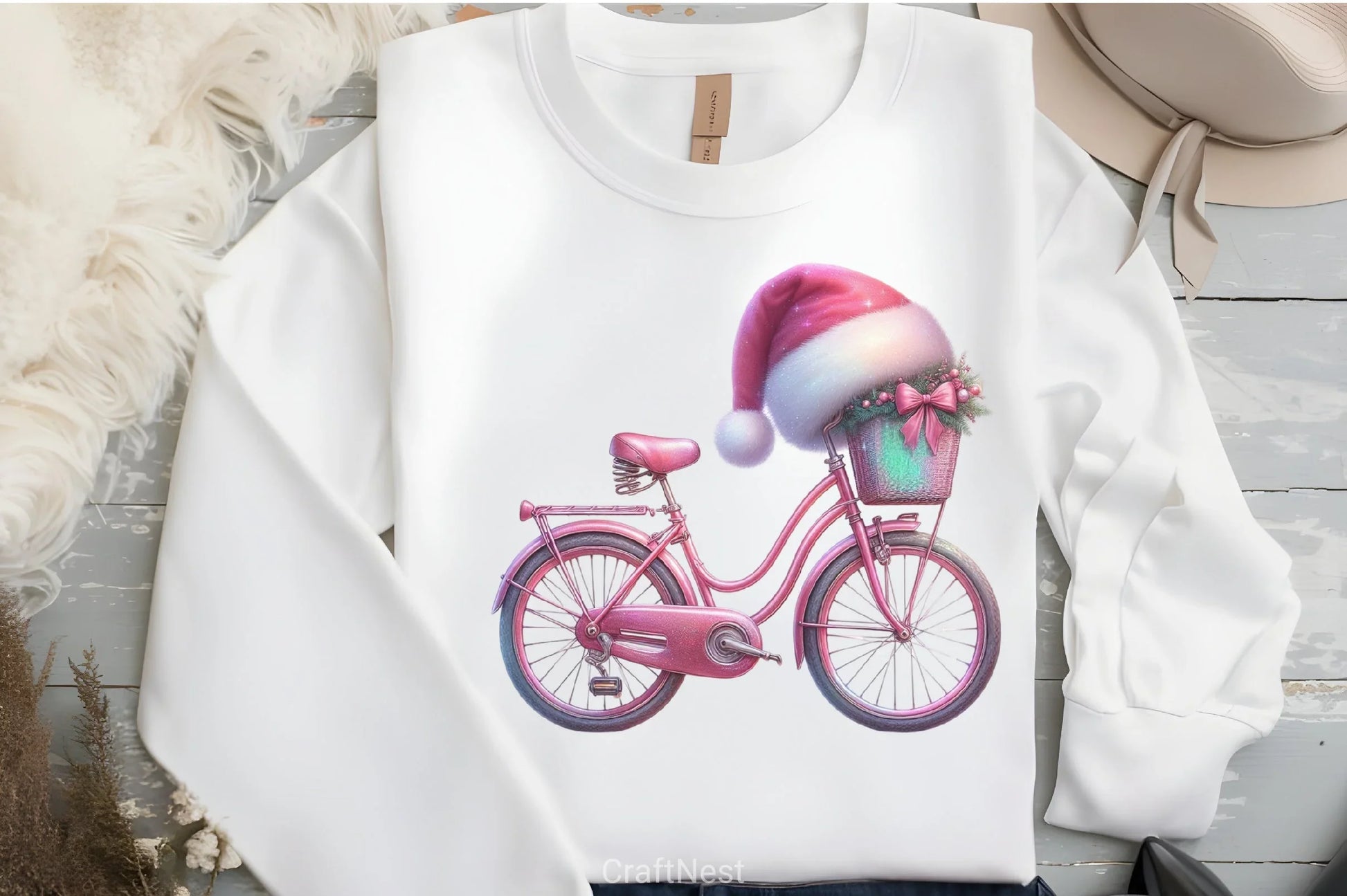 Christmas Bicycle Clipart Bundle - CraftNest - Digital Crafting and Art