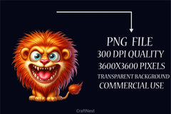 Angry Lion Clipart Bundle - CraftNest - Digital Crafting and Art