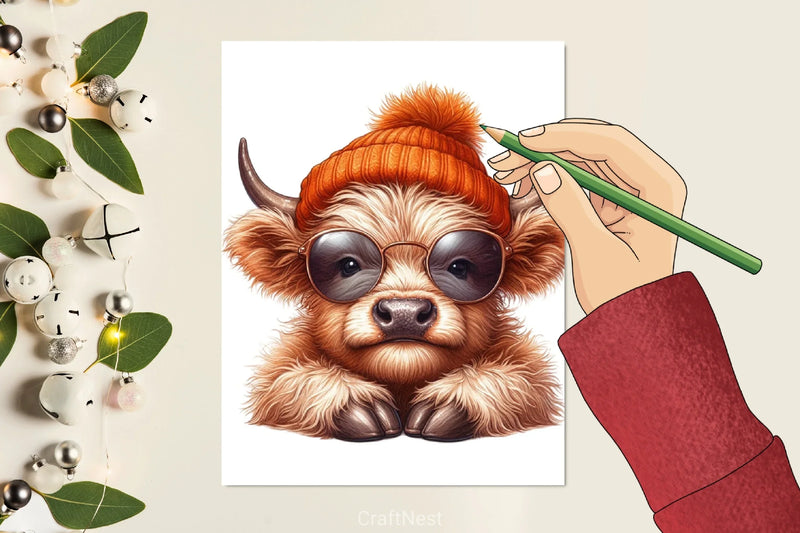 Baby Highland Cow Clipart Bundle 3 - CraftNest - Digital Crafting and Art