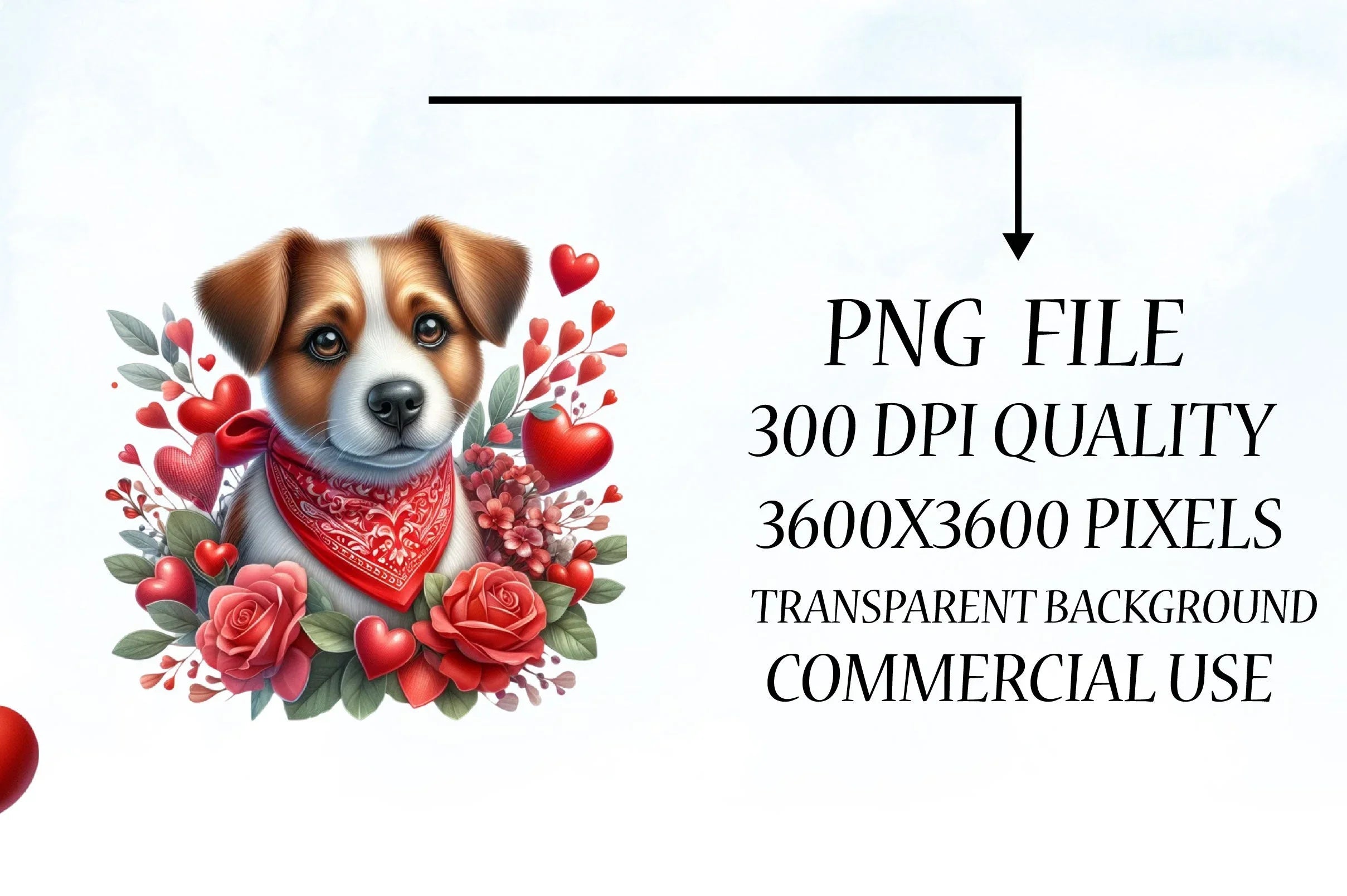 Valentine's Dog Bandana Clipart Bundle - CraftNest - Digital Crafting and Art