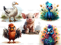 Cute Farm Animals Clipart - CraftNest
