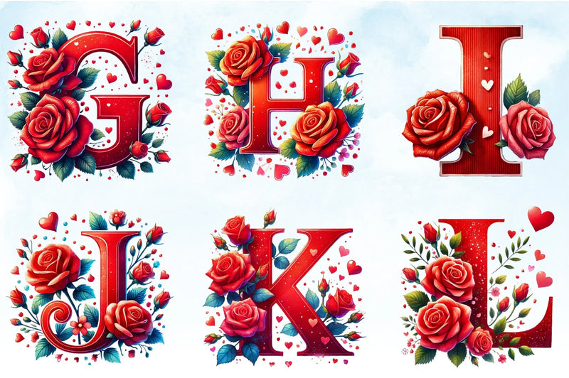Valentine's Letters Clipart Bundle - CraftNest - Digital Crafting and Art