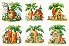 Easter Carrot House Clipart Bundle 1 - CraftNest - Digital Crafting and Art