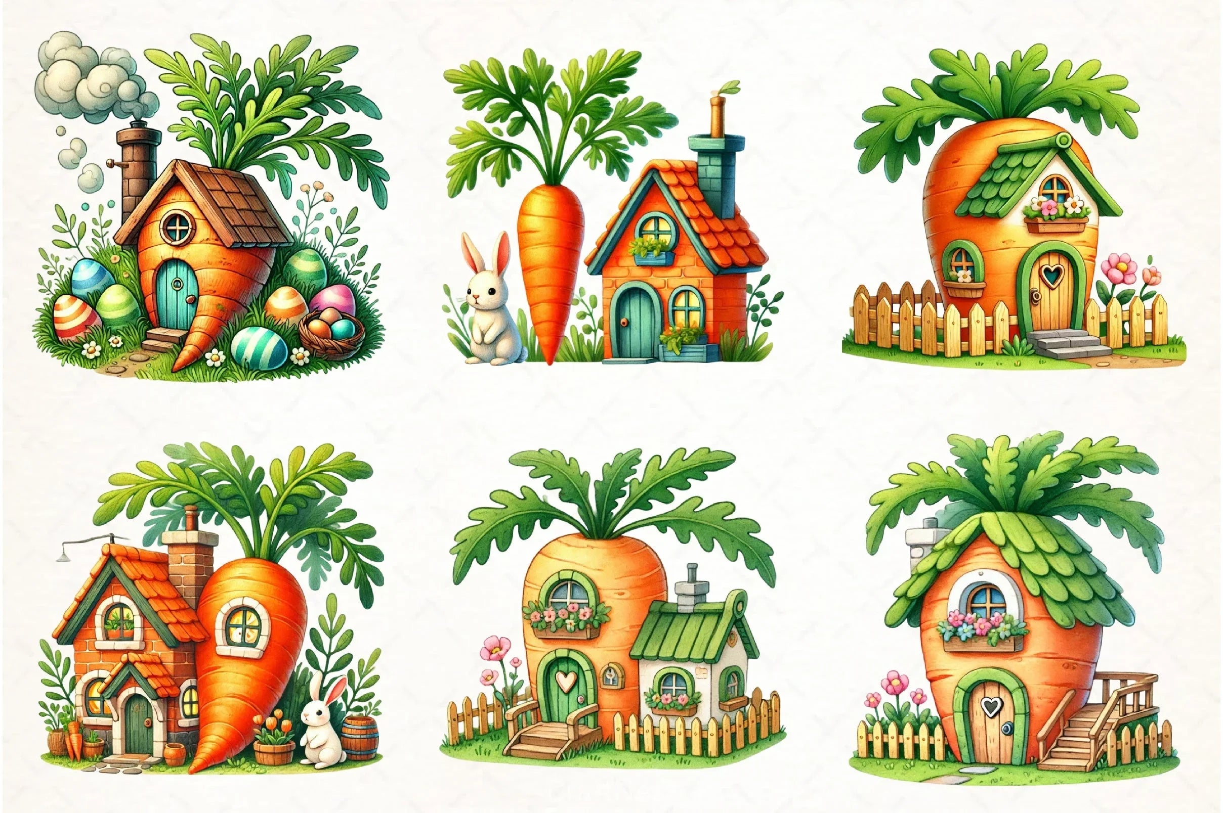 Easter Carrot House Clipart Bundle 1 - CraftNest - Digital Crafting and Art