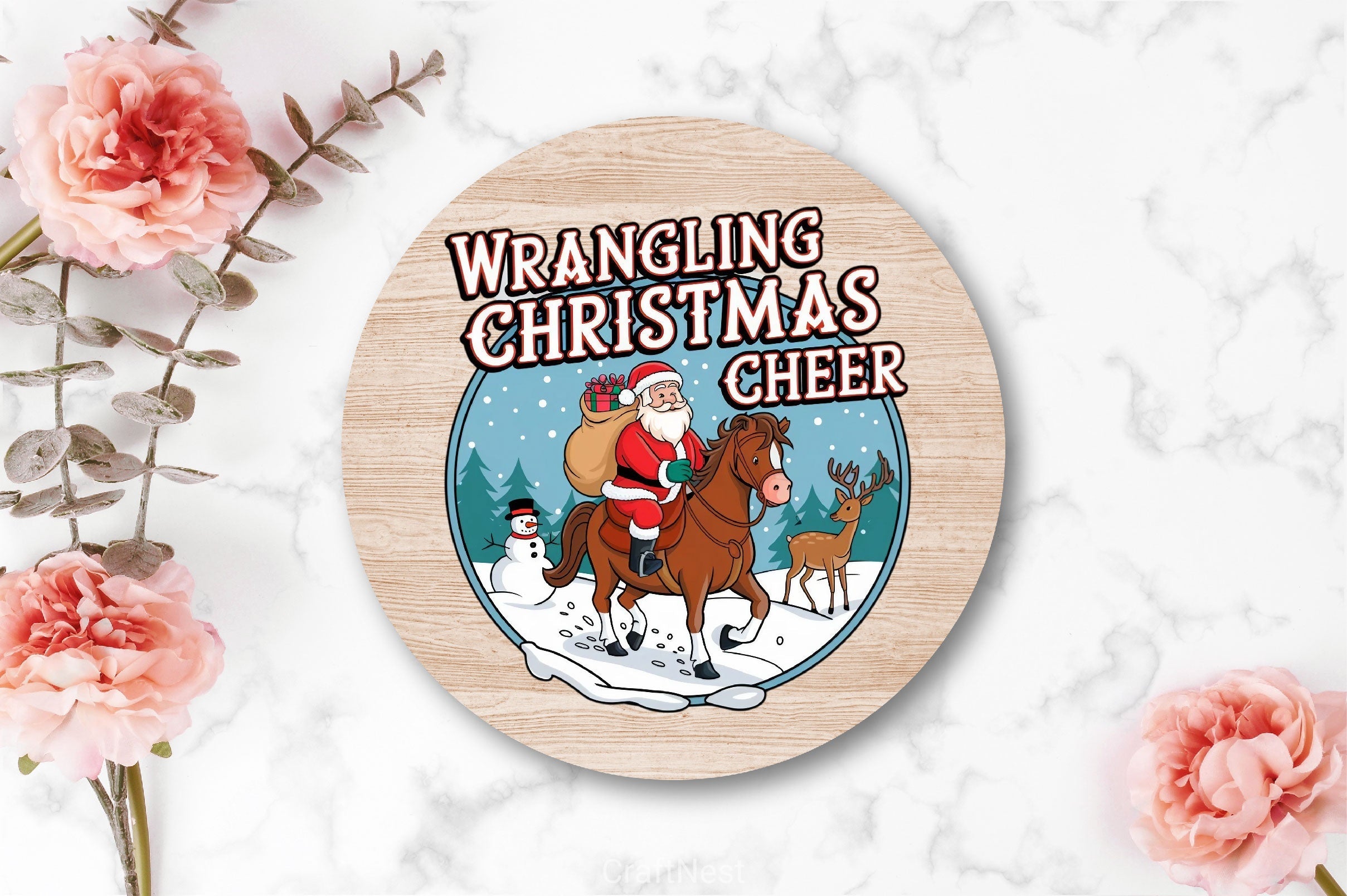 Vintage Santa Western Christmas Clipart Bundle