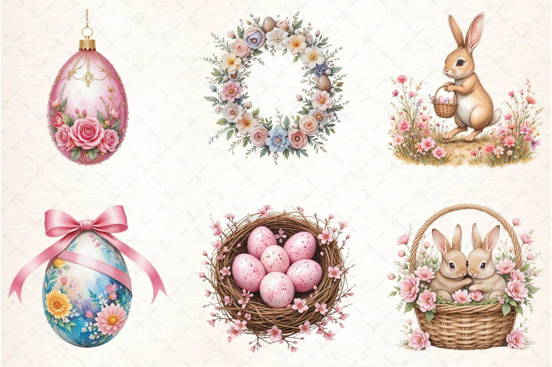 Pink Easter Clipart Bundle - CraftNest - Digital Crafting and Art