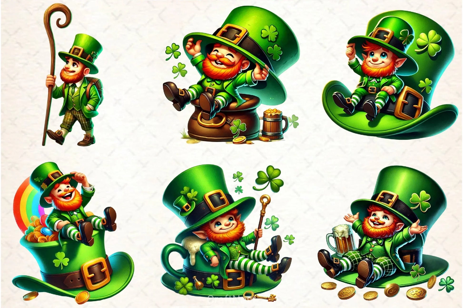 St Patrick's Leprechauns Clipart Bundle - CraftNest - Digital Crafting and Art