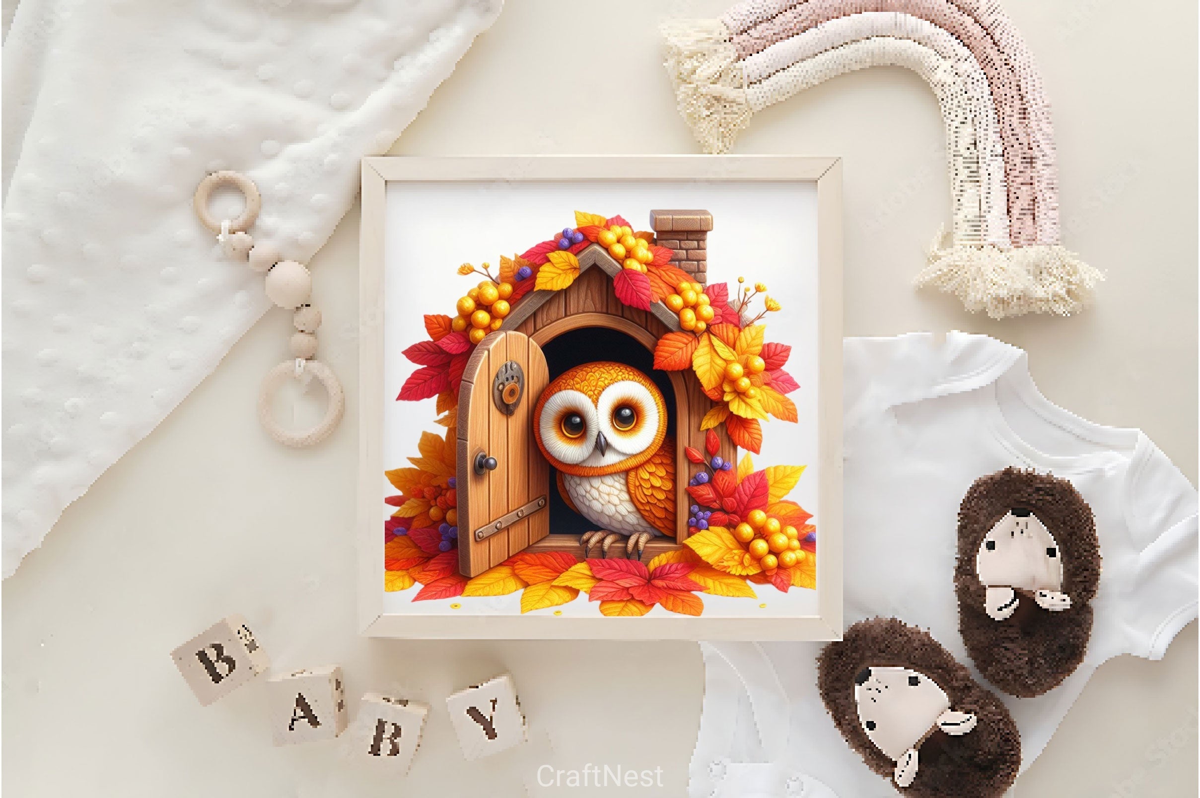 Autumn Owl House Clipart Bundle 2